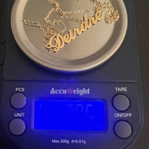 MYKA Deirdre Cursive Name Necklace in 14K Yellow Gold 18" - Picture 5 of 5